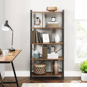 REGÁL, hnedá, čierna, uhlíková oceľ, 74/154,5/30 cm Boxxx - Online Only drobný nábytok, Online Only