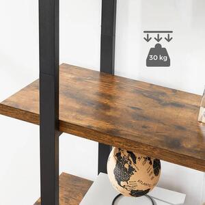 REGÁL, hnedá, čierna, uhlíková oceľ, 105/178/34 cm Boxxx - Online Only drobný nábytok, Online Only