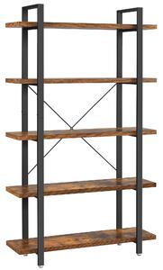 REGÁL, hnedá, čierna, uhlíková oceľ, 105/178/34 cm Boxxx - Kancelárske série, Online Only