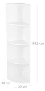 ROHOVÝ REGÁL, biela, 30/129,5/30 cm Boxxx - Online Only drobný nábytok, Online Only
