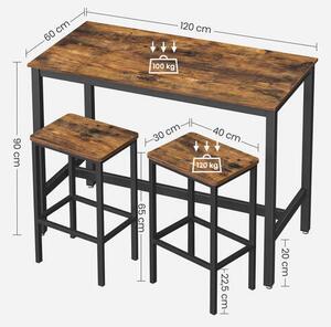BAROVÁ SADA, hnedá, čierna, 120/60/90 cm Boxxx - Online Only jedálne, Online Only