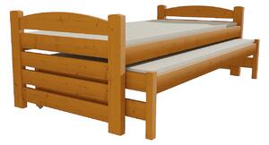 Detská posteľ s výsuvnou prístelkou z MASÍVU 180x80cm bez šuplíku - DPV026