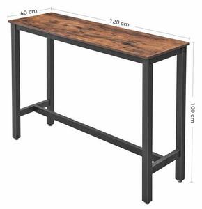 BAROVÝ STÔL, hnedá, čierna, 120/40/100 cm Boxxx - Online Only jedálne, Online Only