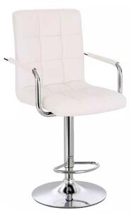 LuxuryForm DESIGN Barová stolička VERONA na striebornom tanieri - biela