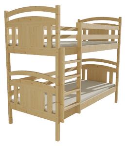 Detská poschodová posteľ z MASÍVU 180x80cm bez šuplíku - PP017