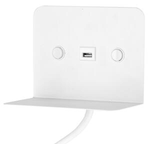 ONLI - LED Flexibilná lampička s policou a USB nabíjaním PLAK LED/1W/230V biela