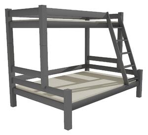 Detská poschodová posteľ s rozšíreným spodným lôžkom z masívu ROBUST 8X8 6A - 200x90 cm