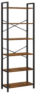 REGÁL, hnedá, čierna, 66/186/30 cm Boxxx - Regály, Online Only