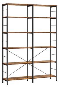 REGÁL, hnedá, čierna, 120/172,5/30 cm Boxxx - Regály, Online Only
