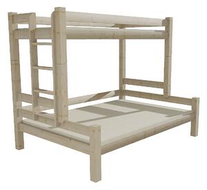 Detská poschodová posteľ s rozšíreným spodným lôžkom z masívu ROBUST 8X8 6B - 200x100 / 140 cm