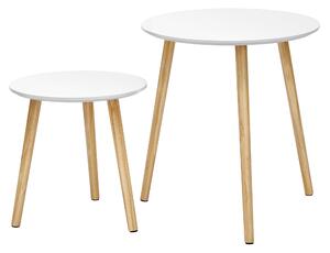 SADA PRÍRUČNÝCH STOLÍKOV, biela, farba borovice Boxxx - Online Only zostavy, Online Only