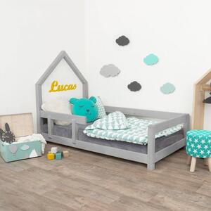 Detská Domčekové posteľ z masívu 160x90 cm Poppy sa zábranami