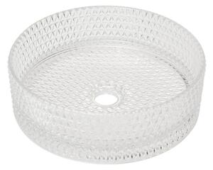 Umývadlo na dosku SAT Purity 36x36 cm čirá bez otvoru pre batériu, bez prepadu SATGLA3636T