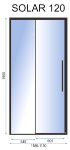 Sprchové dvere MAXMAX Rea SOLAR 120 cm - čierne