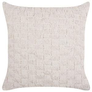 Dekoratívny vankúš béžová tkanina 45 x 45 cm jednofarebný bez vzoru pletený textil doplnky