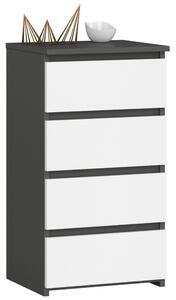Ak furniture Komoda CL4 40 cm grafitově šedá/bílá