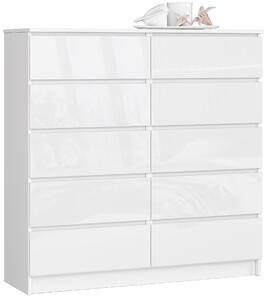 Ak furniture Komoda Kuba 120 cm biela lesklá