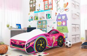 Detská posteľ auto WILL 140x70 cm - ružová (10)