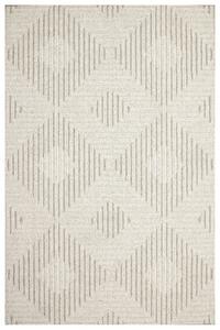 Šnúrkový koberec Panorama 8435 Romby - sivý / krémový