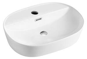 Mereo, Mereo Umývadlo na dosku s prepadom, Lota, 500x380x150 mm, oválne, keramické, MER-UC503815