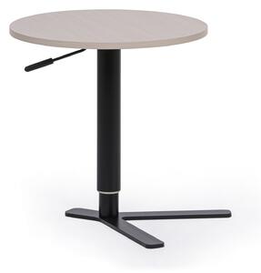 Odkladací stolík, výškovo nastaviteľný, 51-77 x 50 cm, dub biely