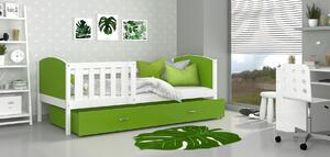 Detská posteľ so zásuvkou TAMI R - 160x80 cm - zeleno-biela