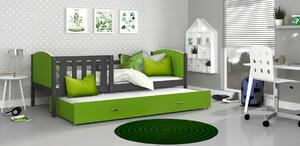 Detská posteľ s prístelkou TAMI R2 - 190x80 cm - zeleno-šedá