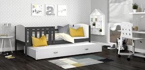 Detská posteľ s prístelkou TAMI R2 - 190x80 cm - bielo-šedá