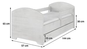 Detská posteľ Disney - MACKO PÚ - Black and White 140x70 cm