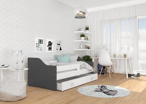 Detská posteľ so zásuvkou SWEET - 140x80 cm - bielo-šedá