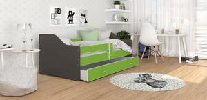 Detská posteľ so zásuvkou SWEET - 180x80 cm - zeleno-šedá