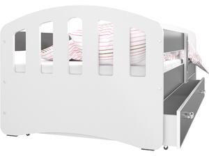 Detská posteľ so zásuvkou HAPPY - 140x80 cm - šedo-biela