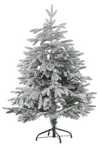 Umelý vianočný stromček biely PVC kovový podstavec 120 cm zasnežené vetvy škandinávsky štýl