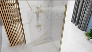 Rea Aero Intimo, Walk-in sprchová zástena 90x200 cm, 8mm drážkované sklo, zlatý matný profil, REA-K4124