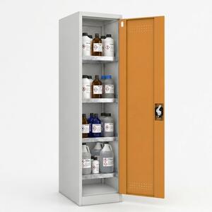 Stĺpová chemická skriňa na chemikálie BHP sivožltá, 500x1850x400 mm: PETER