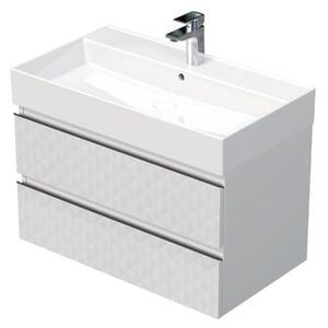 Kúpeľňová skrinka s umývadlom SAT Cube Way 80x47,5x46 cm biela mat CUBE3D46802ZBSAT