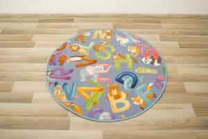 Detský koberec Alfabet 19 sivý kruh