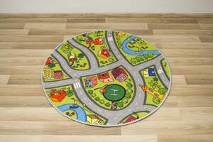 Detský koberec Uličky 12 zelený kruh