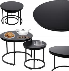 Dekorstudio Set 2ks čiernych kávových stolíkov LOFT DUO 60/40cm