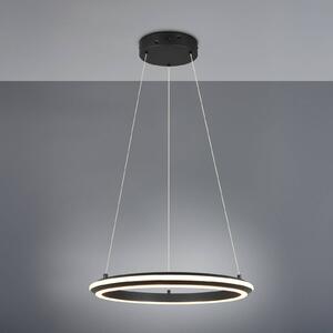 LED závesné svietidlo Amador, Ø 45 cm, čierna matná, kov,, Čierna, Obývacia izba / jedáleň, kov, Moderný, Závesné svietidlo