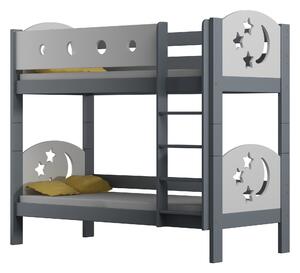 Detská poschodová posteľ z masívu MOLI (2) - 160x80 cm