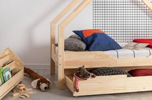 Detská Domčekové posteľ so zásuvkou z masívu LOCA B - 160x70 cm