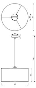 Luster na lanku LOFT SHADE 1xE27/60W/230V pr. 40 cm biela/zlatá