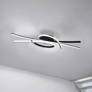 Stropné LED svetlo Biba, čierne, dĺžka 100 cm, kov,, Čierna, Obývacia izba / jedáleň, kov, Moderný, Stropné svetlo