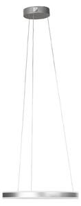 LED závesné svietidlo Sirko, Ø 50 cm, niklová farba, kov,, Hliník / sivá / zinok, Obývacia izba / jedáleň, kov, Moderný, Závesné svietidlo