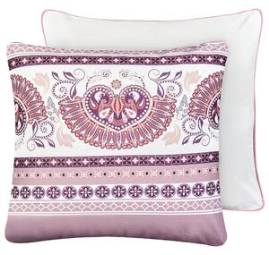 Sada 2 vonkajších dekoratívnych vankúšov fialová polyester 45 x 45 cm so vzorom záhradné doplnky