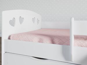 Detská srdiečková posteľ JULIE so zásuvkou - biela 180x80 cm