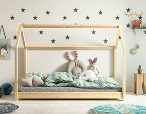 Detská domčeková posteľ IZABELA - prírodná 160x80 cm