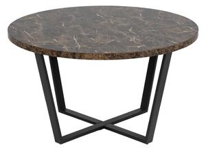 Čierno-hnedý konferenčný stôl s doskou v mramorovom dekore Actona Amble, ⌀ 77 cm