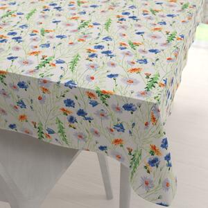 Biante Bavlnený obdĺžnikový obrus Sandra SA-601 Margaréty a zvončeky na bielom 50x100 cm